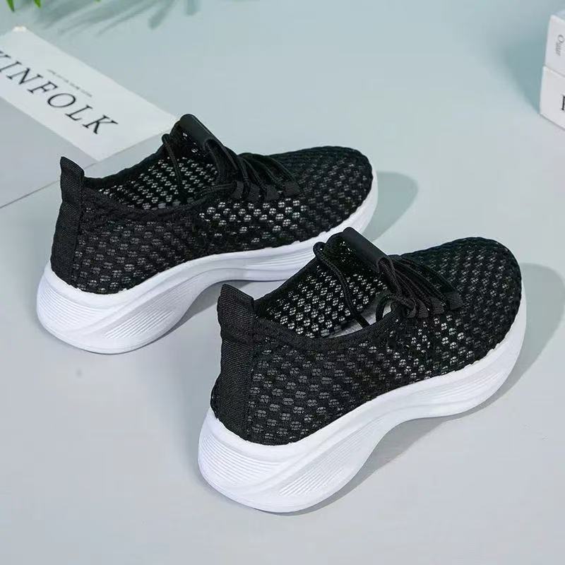 Summer mesh mesh shoes ultra-light sports shoes hollow thick-soled breathable explosion running shoes soft-soled breathable