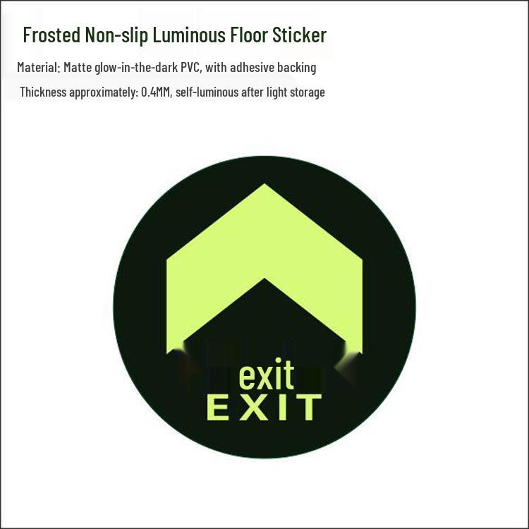 Glow-in-the-Dark Fire Exit Safety Sticker - No Electricity Needed for Stairwell Evacuation