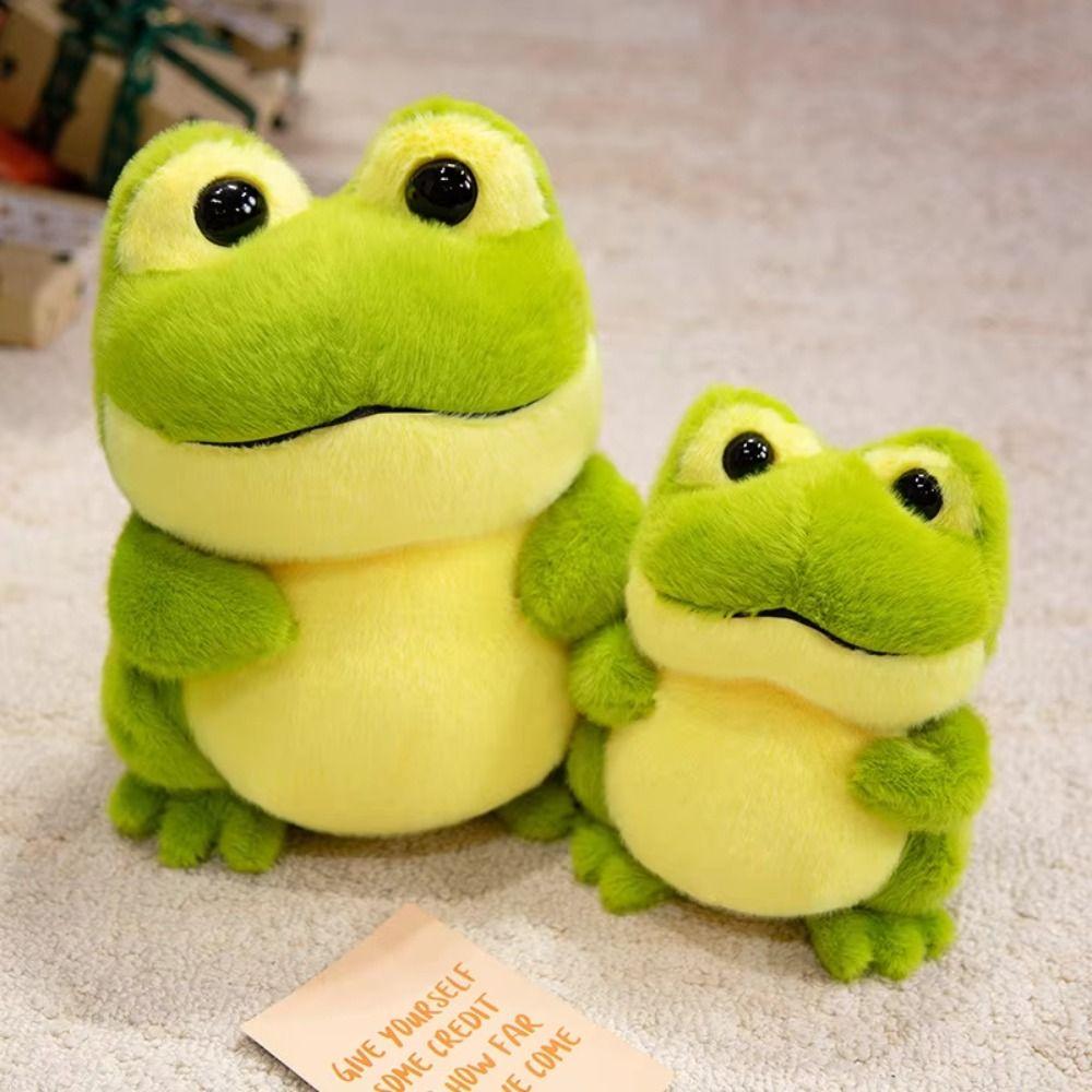 Cartoon Anime Animal Fluffy Frog Figure Doll PP Cotton Cartoon Frog Stuffed Toy  Car Decor