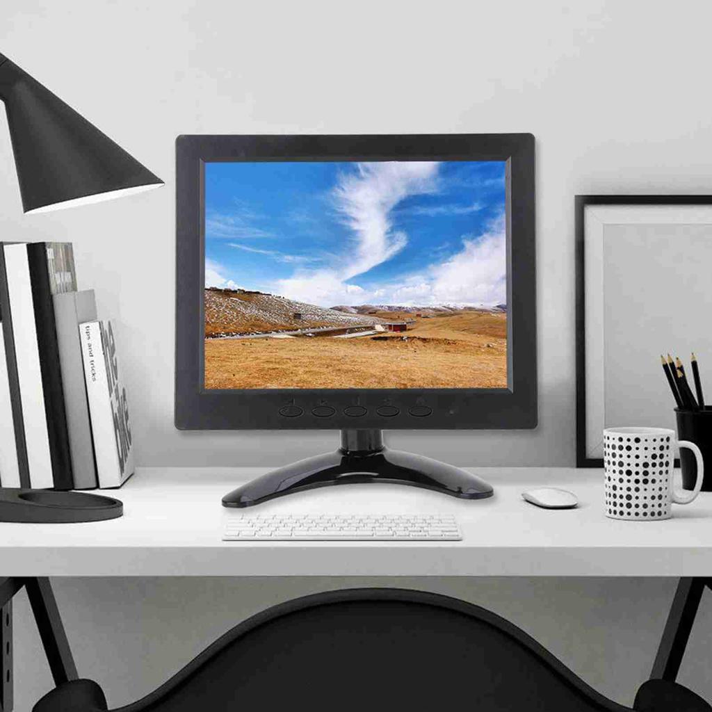 Small 8 Inch 1024x768 IPS Soft Screen HD Video Display for HDMI VGA  BNC  AV