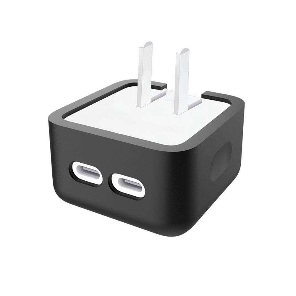 For Apple 35W Dual USB-C Port Small Power Adapter Silicone Case Charging Head Protective Case For IPhone For MacBook