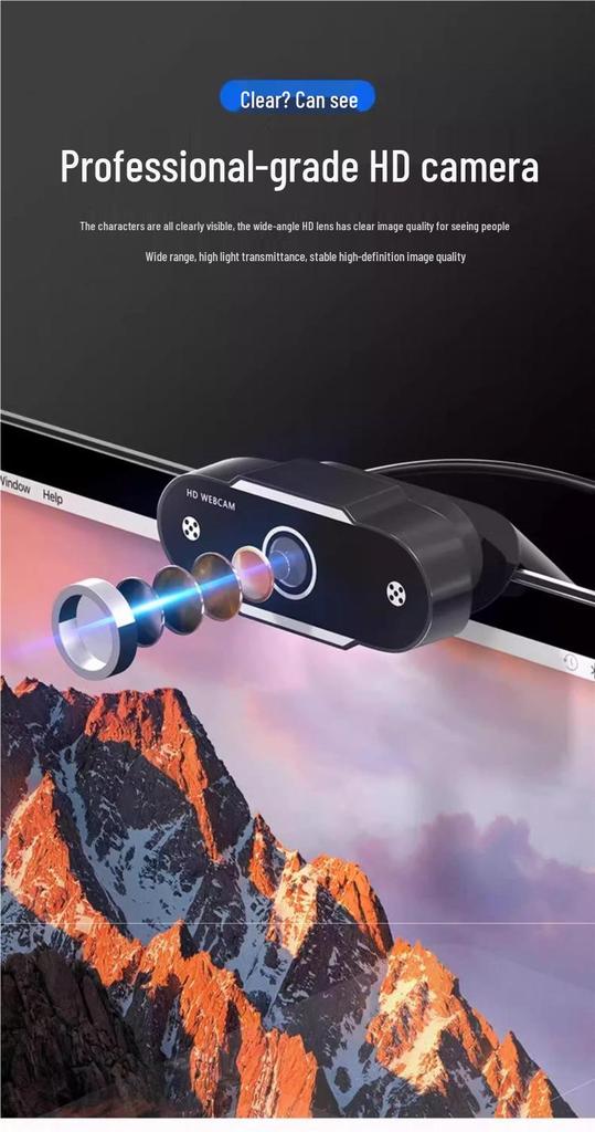 HD Webcam for Online Classes, Exams, Streaming, & Photography - Compatible with Home Desktops & Laptops