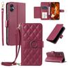 For Samsung Galaxy A06 4G Crossbody Leather Case Ring Buckle Wallet Stand Rhombus Mobile Cover