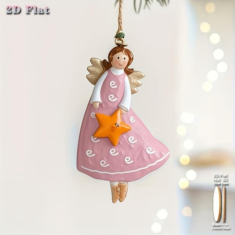 4 Pcs/Set Vintage Angel Hanging Decor Handmade Christmas Ornaments Festive Decor For Xmas Tree Home Office 2026 New Year Gift