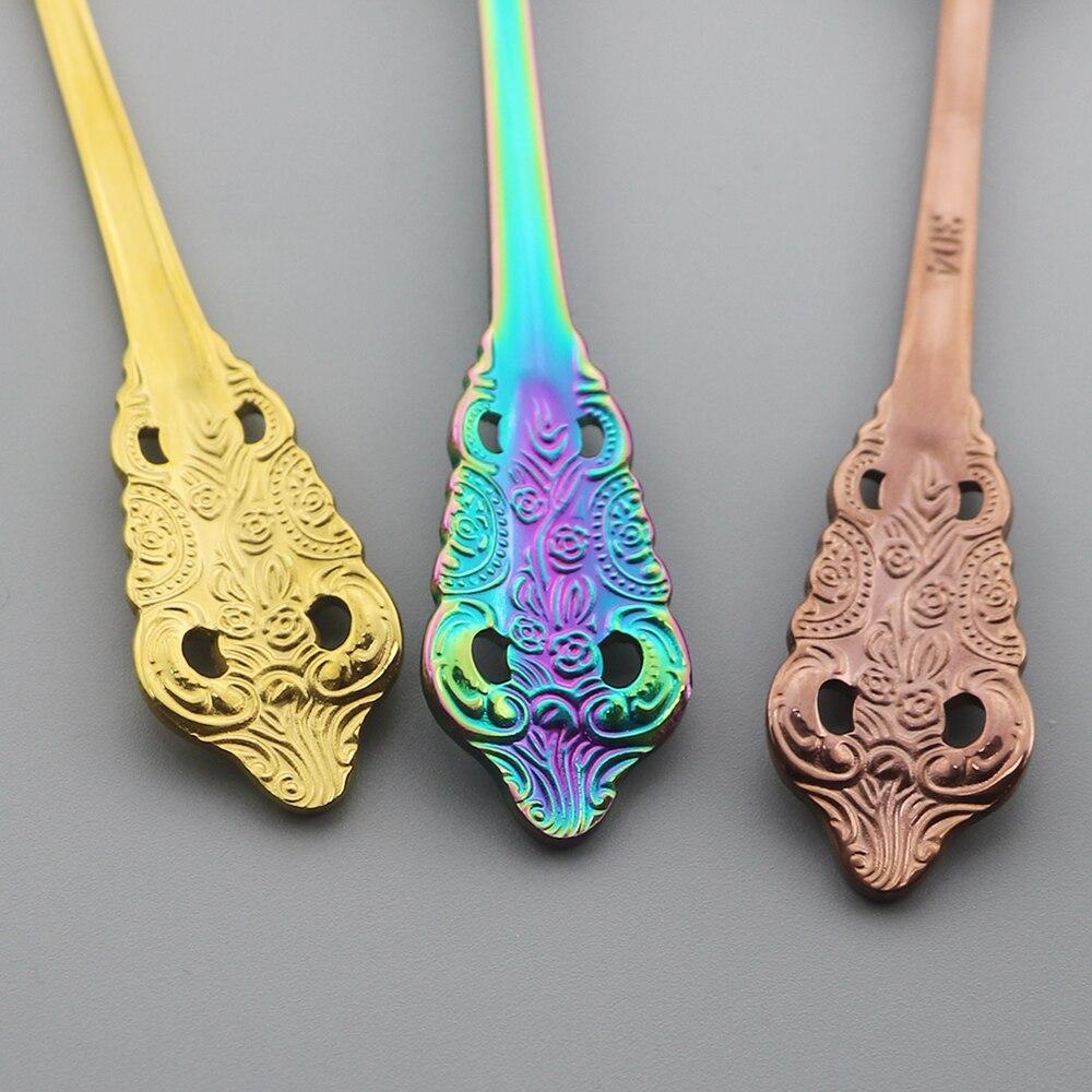 5Pcs Palace Style Dinnerware Stainless Steel Kitchen Portable Cutlery Set of Tableware Spoon Forks Knives Chopstick Silverware