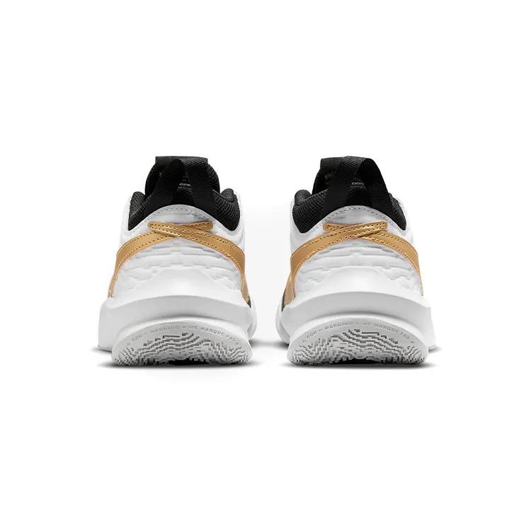 Nike Team Hustle D10 Grade School 'Black Metallic Gold' (Unisex) Black / White / Photon Dust / Metallic Gold Kids' Basketball Shoes CW6735 002