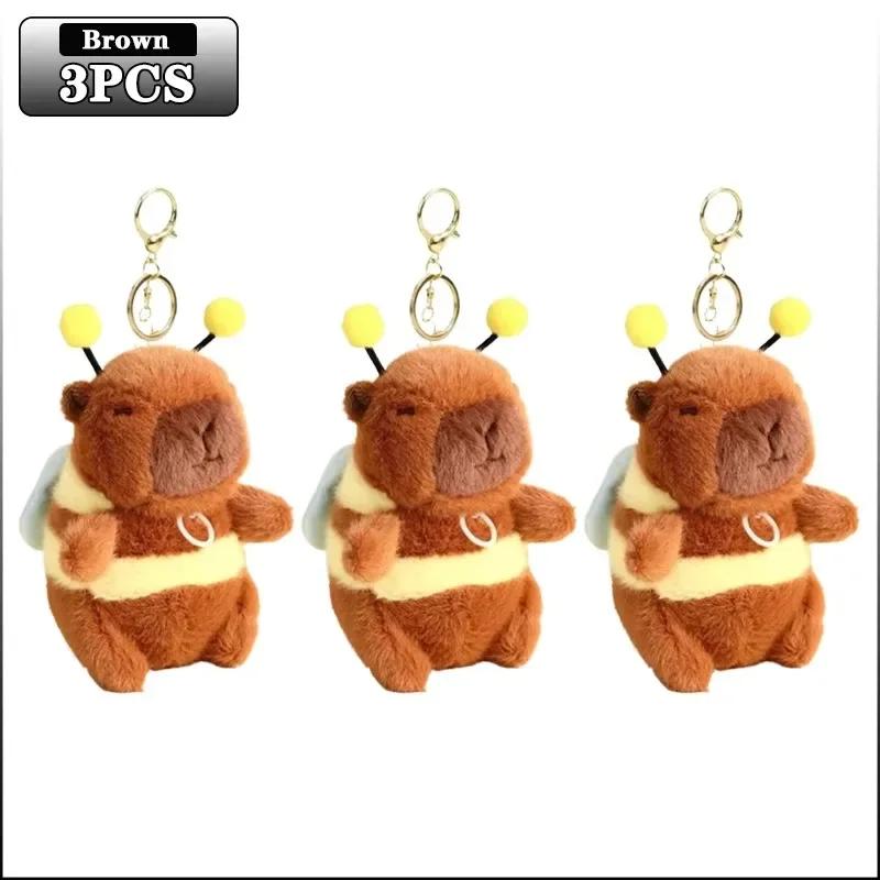 20pcs Photo Props Baby Photography Capybara Pendant Cute Cartoon Animal Keychain with Bee Wings Dolphin Design for Newborn Shoot