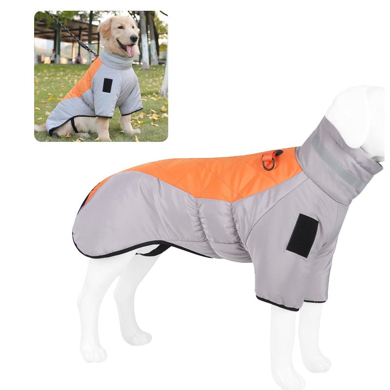 Autumn Winter Large Dog WarmClothes Waterproof Big Dog Jacket Vest With High Collar Pet Dog Coat Clothing For French Bulldog