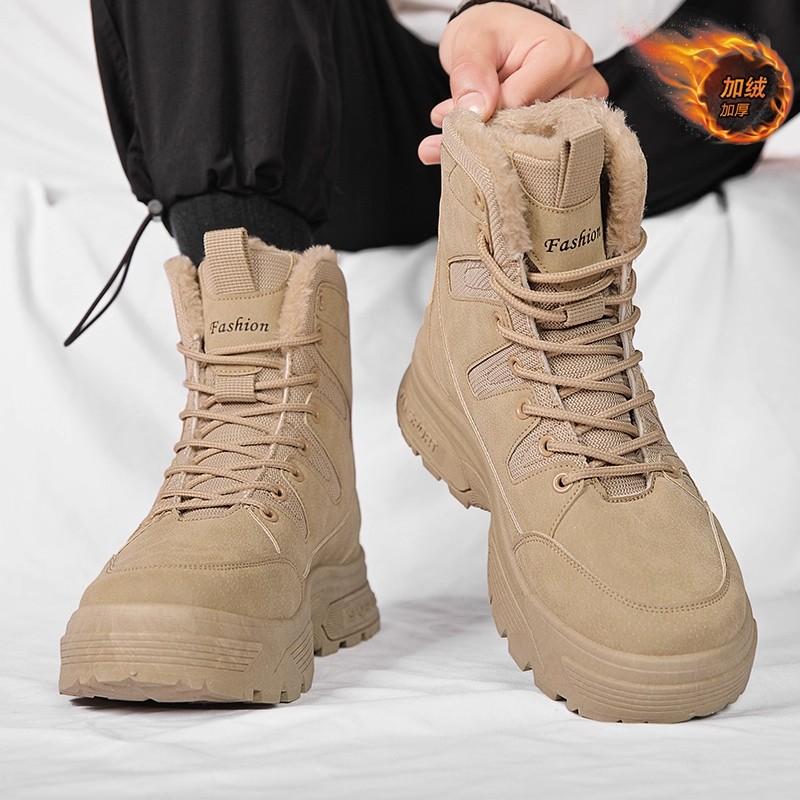 Snow boots new winter fur integrated fleece warm high-top cotton shoes