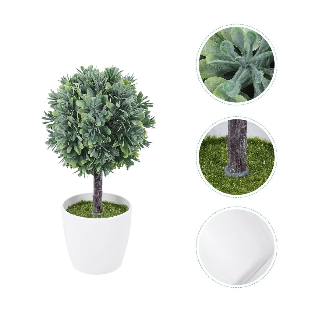 Konstgjord sfärisk krukväxt Falska gröna växter Faux Dekor Simulerad Bonsai Hem