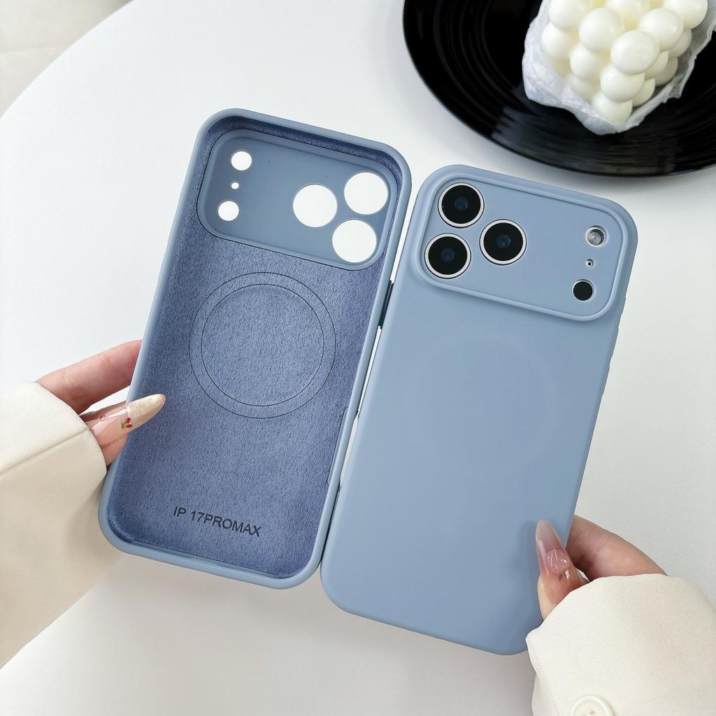 Original Liquid Silicone For Magsafe Magnetic Charge Phone Case For iPhone 17 Air 16 15 14 Plus 13 12 Pro Max Orange Color Cover