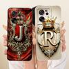 Casing For Xiaomi 13T Case For Xiaomi 13T Pro Cover Silicone Luxury Crown Fashion A-Z Letters 2D Painted 2306EPN60G 23078PND5G