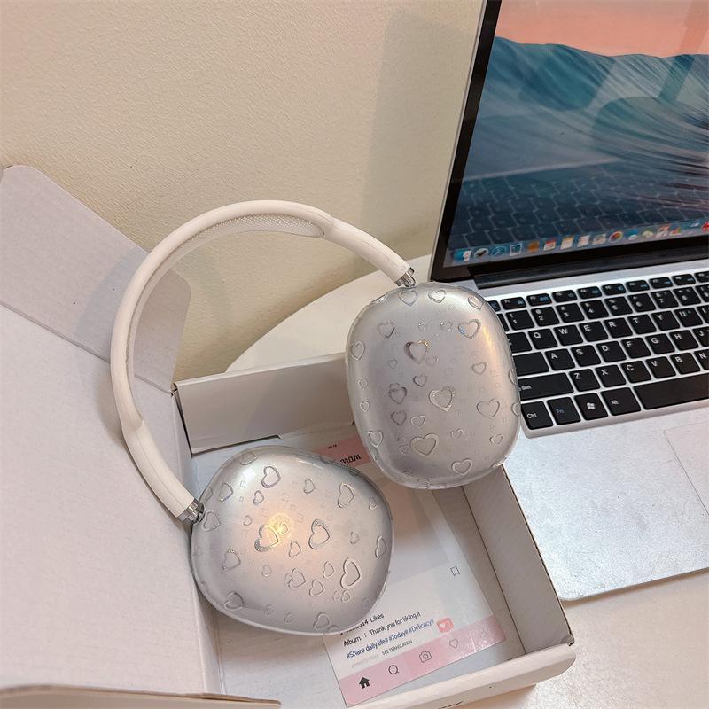 Electroplating love applies apple AirPods max protective case headset protective case AirPods cute