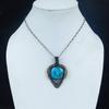 Blue Turquoise Handmade Gemstone Pendant, 999 Copper Wire Wrapped Antique Jewelry Pendant, For Engagement Gift