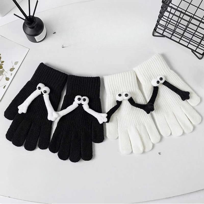 Korean Version of Touch Screen Gloves for Couples In Winter Thick for Men and Women New Cute Knitted Split Finger Thickened Warm Cycling Fingerless