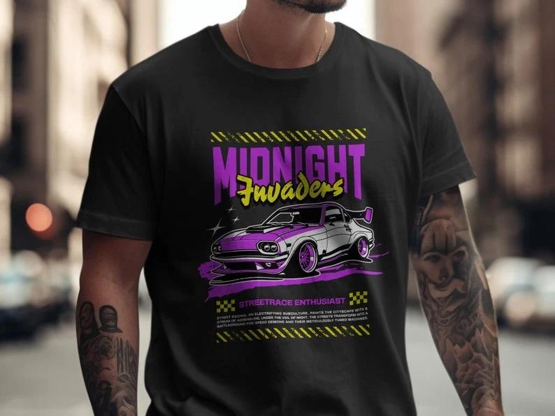 Midnight Invaders Graphic T-Shirt, JDM Tuner Car Culture XL