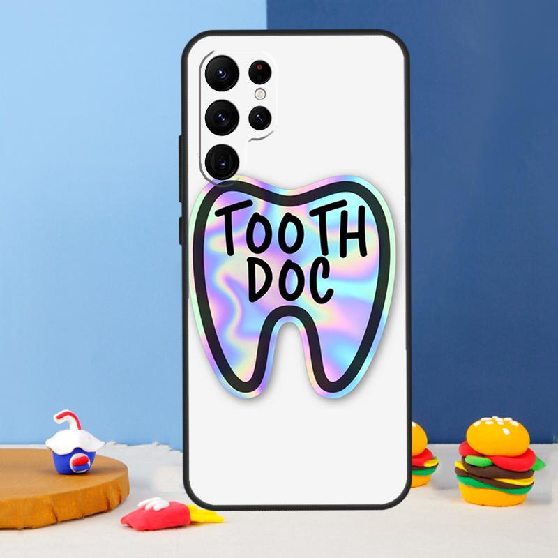 Cute Tooth Dentist Phone Case For Samsung Galaxy S25 Ultra S9 S10 S20 S22 S21 FE S23 Plus S24 Ultra Cover Coque
