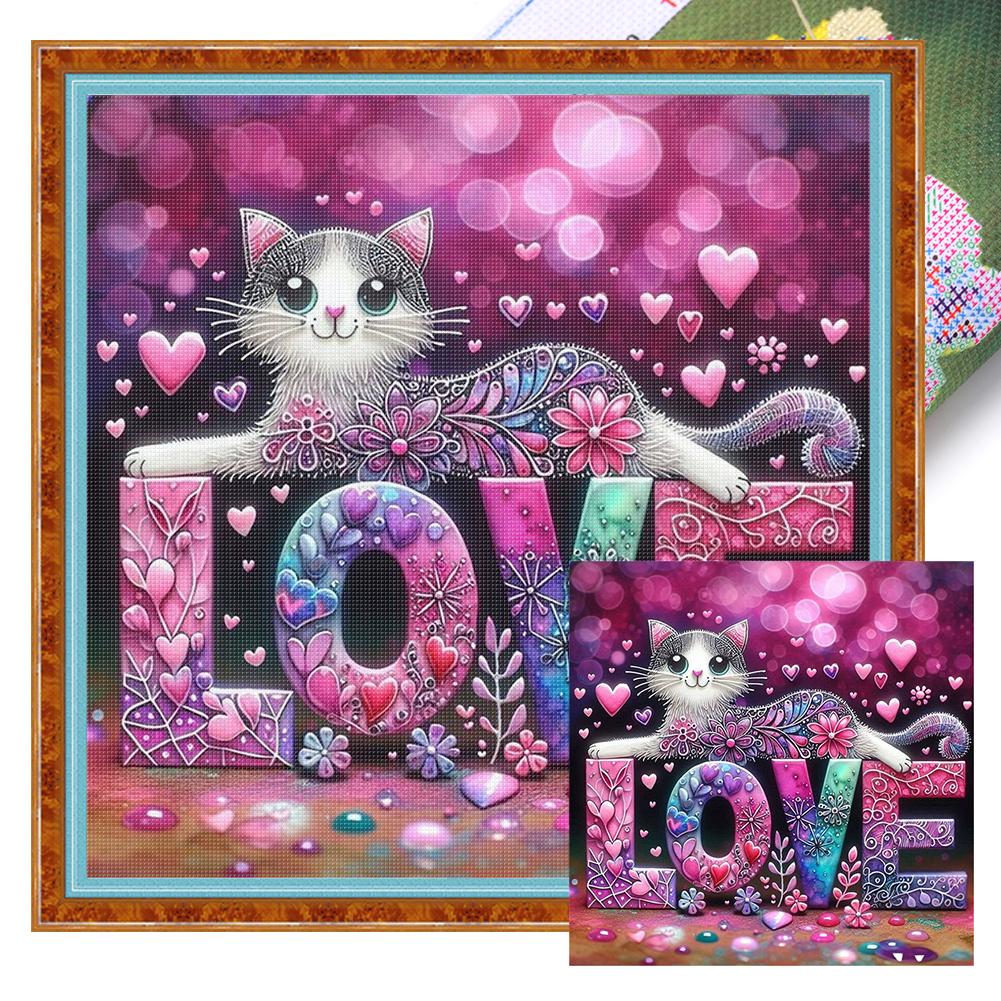 LOVE Animal Printed Cross Stitch Kit DIY 11CT Embroidery Craft Set Home Decor