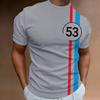 Men's 3D Printed Novelty T-Shirt - Casual Round Neck, Short Sleeve, Polyester, Machine Washable - Unique Plaid Design
