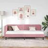 L Shaped Bed Frame Pink 80 x 200 cm Velvet