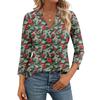 Women's Casual Fashionable Sexy Comfortable V-Neck Christmas Three-Quarter Sleeve Top