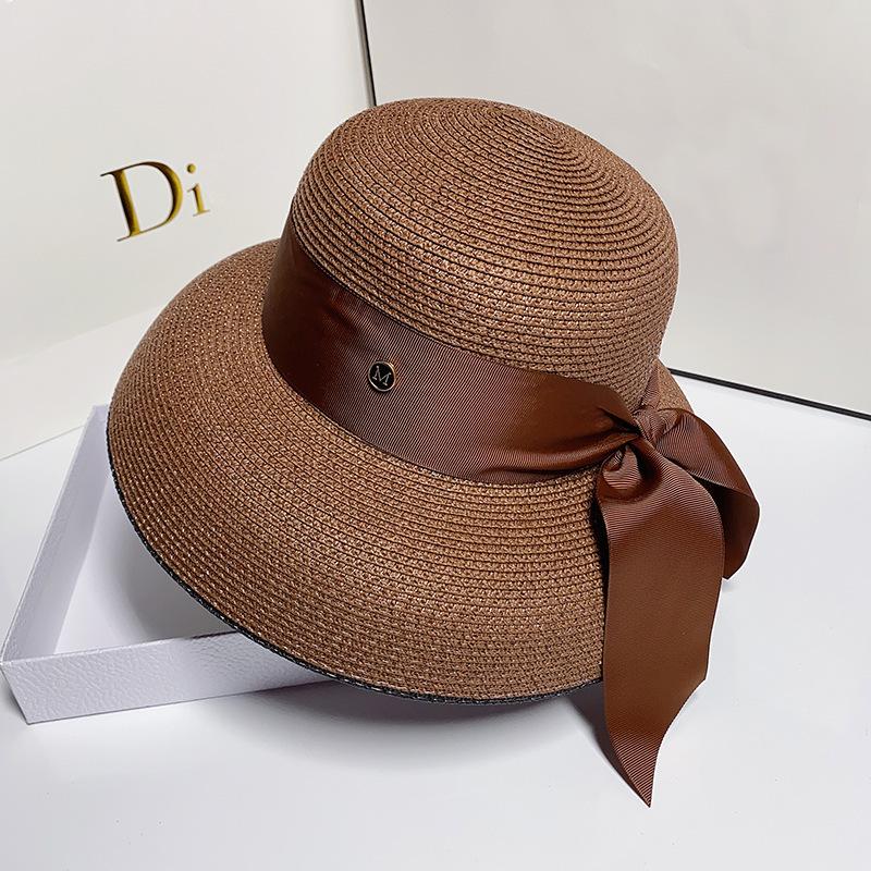 JYL TS DIY Фонарь Соломенная Шляпа Широкополая Пляжная Шляпа Плетеная Солома brown_adjustable пфальц синий