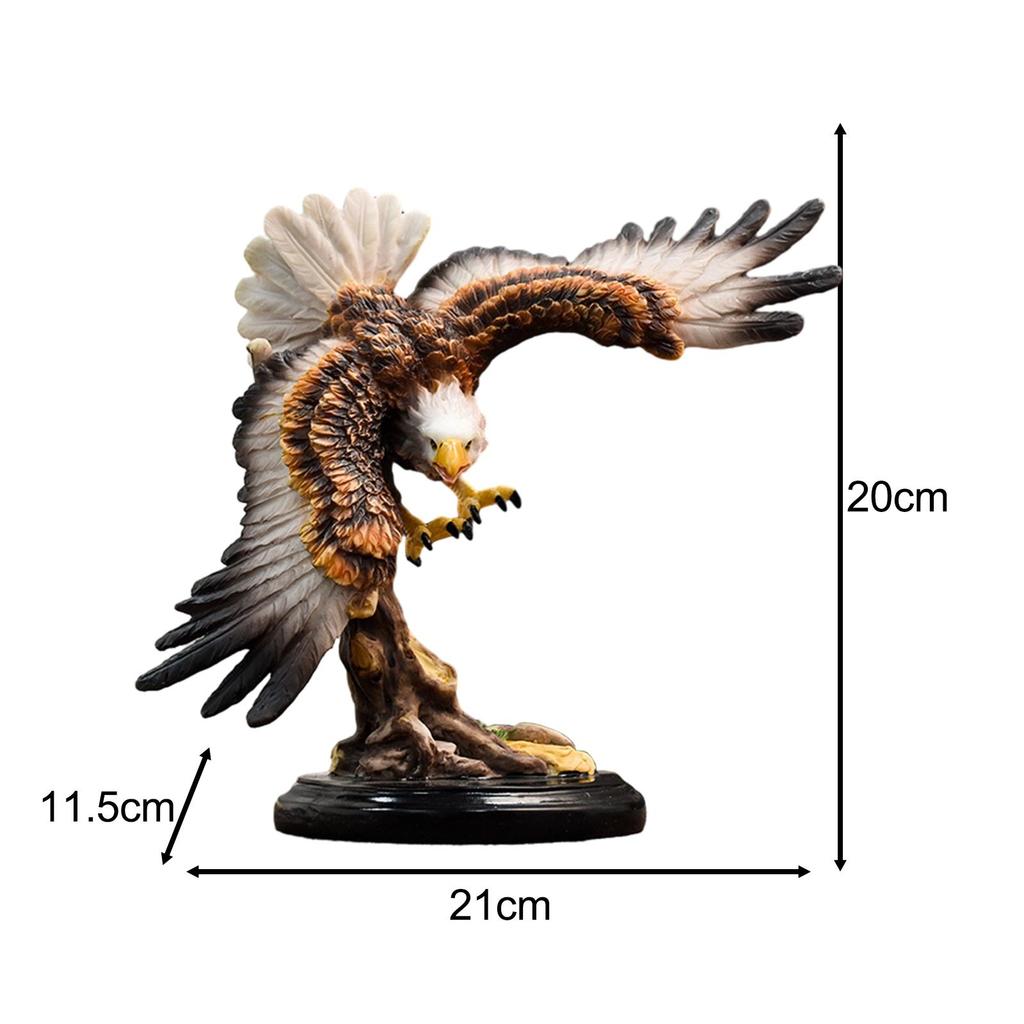 Eagle Statue Creative Collectible Art Indoor Gift Feng Shui Figurine for Office Cabinet Bookshelf Table Centerpieces Hallway