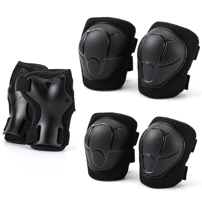 Cycling Protective Gear Set Kids Adults - Knee Pads Wrist Guards Elbow Multi-Sport Safety Equipment Bike Small