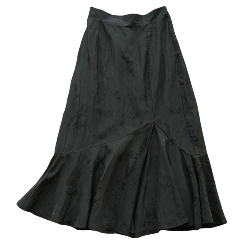 

Johnature женские винтажные льняные юбки-трубы однотонные жаккардовые высококачественные весенние одежды женские юбки M чёрный