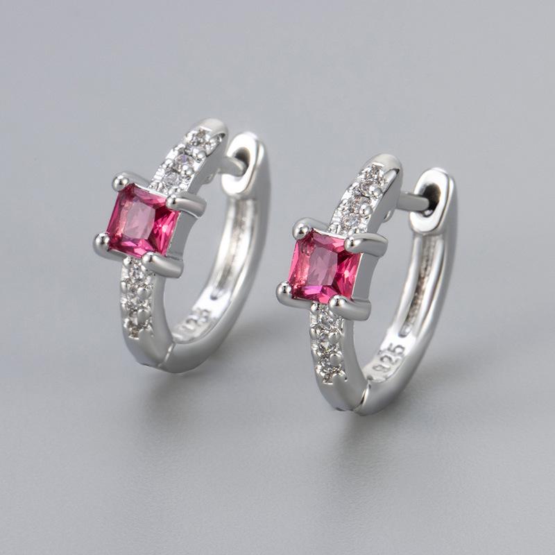 Retro Colored Diamond Ear Cuffs: Women's Luxury Micro-Paved Zircon Design