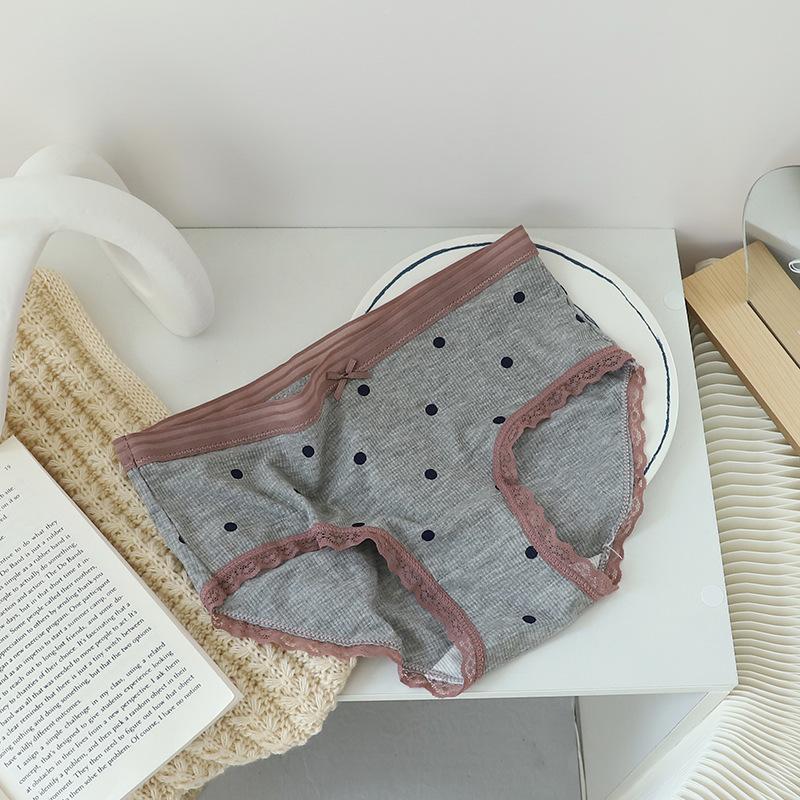 Damen Frühling Sommer Leicht Schleife Spurlos Bequem Atmungsaktiv Baumwolle Anti Bakterien Zwickel Unterteil Mittelhohe Taille Slips