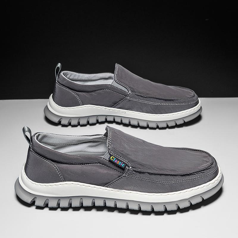 Fashion High Quality Men Outdoor Walking Sneakers Fashion Breathable Flat Designer Shoes Comfy Antiskid Loafers 25New Canvas Lazy Shoes