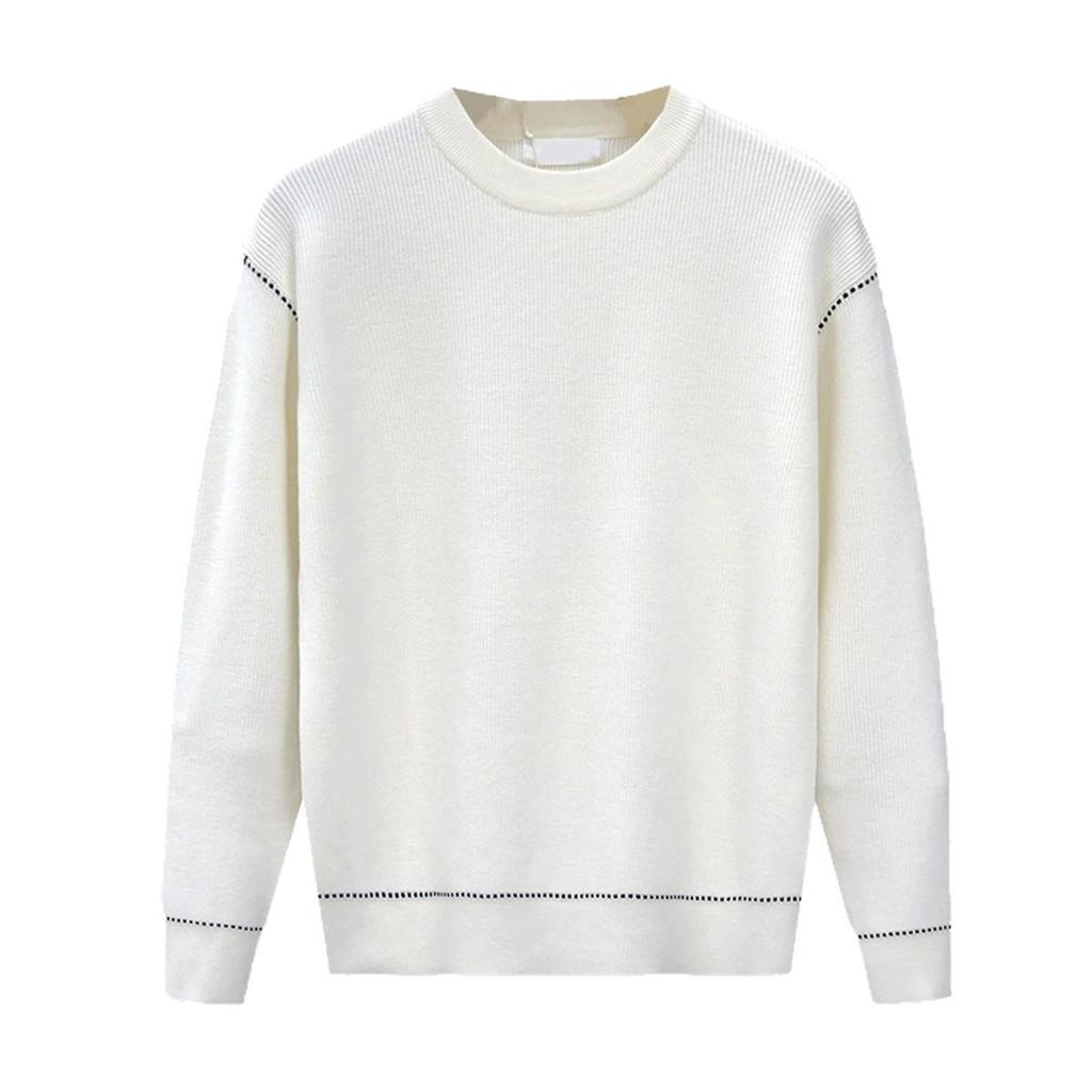 Men's Korean Style Contrast Stitch Knit Sweater - Autumn/Winter Trend 2025