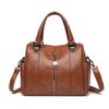 Women's Tote Bag Vintage Top Handle Bag Solid PU Leather Fashi Shoulder Satchel Large Capacity Crossbody Bags Commuter Handbag