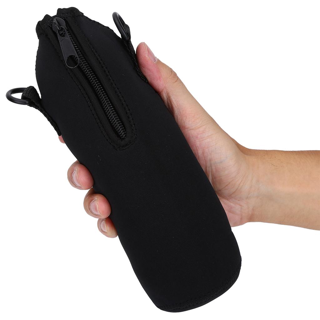 Outdoor Sports Water Bottle 1L Thermal Holder Case Cover with Strap (Black)