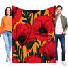 Lebendiges Rotes Mohnblumen-Blumenmuster-Decke Gemütlicher Weicher Fleece-Überwurf für Sofa Bett Couch Dekorationsartikel Perfekt für Wohnkultur Geschenk