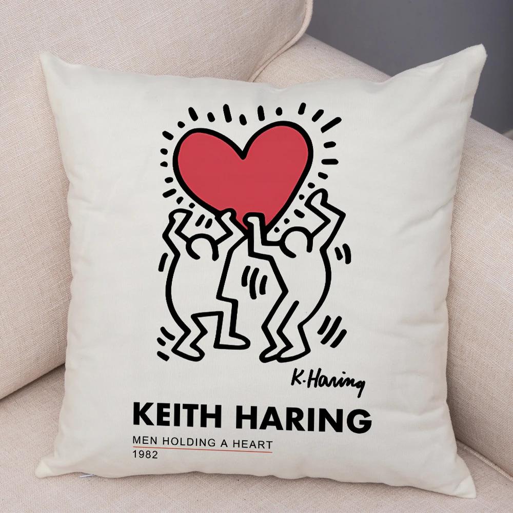 

Nordic Style Plush Throw Pillow Case Abstract Keith Artwork Cushion Cover for Sofa Home Car Decor Geometric Art Print Pillowcase 40x40cm16x16Inch