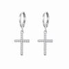 Rhinestone Zircon Peach Heart Cross Dangle Earrings In Ins Style