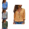 Womens Long Sleeve Loose Blouse Casual Tops Featuring Elegant V-neck Button-up Design