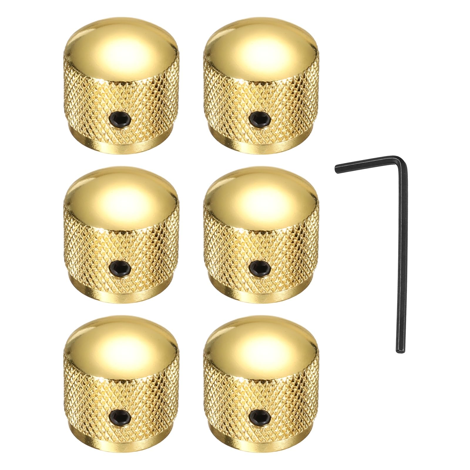 

uxcell Set Metal Guitar Knobs Inch Universal Volume Tone Audio Control Dome Knobs Bass Speed Control Shaft Knobs Guitar Bass Accessory Wrench Included