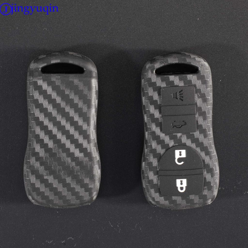 Jingyuqin 2/3/4 Buttons Carbon Fiber Patten For Nissan Armada Sentra 350Z Altima Maxima Infiniti Car Key Holder Case Cover