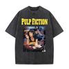 Slávny režisér Quentin Tarantino Film Pulp Fiction Vintage Praná Tričko Muži Ženy Hip Hop Móda Nadrozmerné Tričká Vrchné diely
