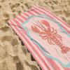 Marine Lobster 2D Flat Printed Beach Towel 1Pc Microfiber Sandproof Waterproof Seaside Holiday Sunbathing Mat