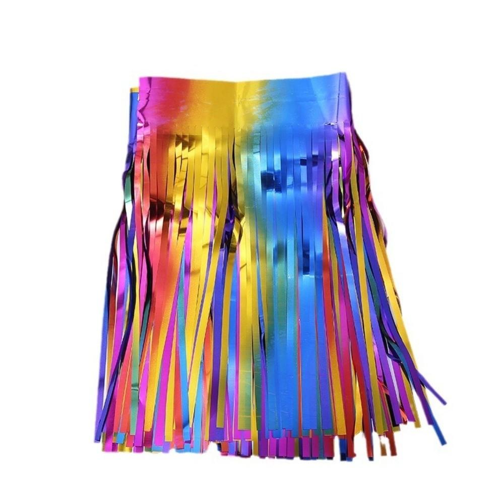 Shiny Metallic Foil Fringe Garland Foil Fringe Curtain Banner  Party Backdrop Curtain