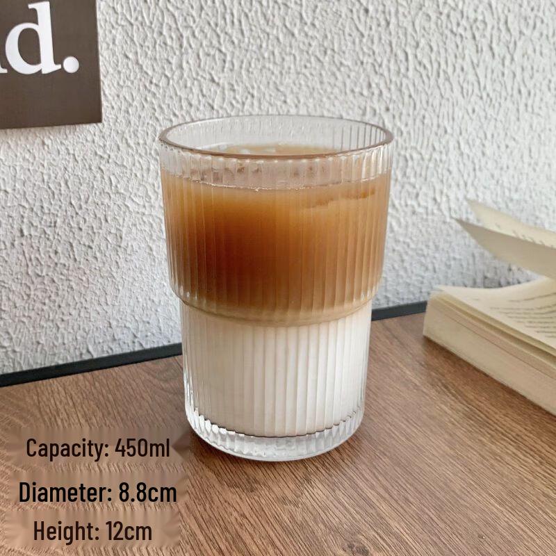 

Zhaoran Ins Style Vertical Stripe Glass Drinking Cup