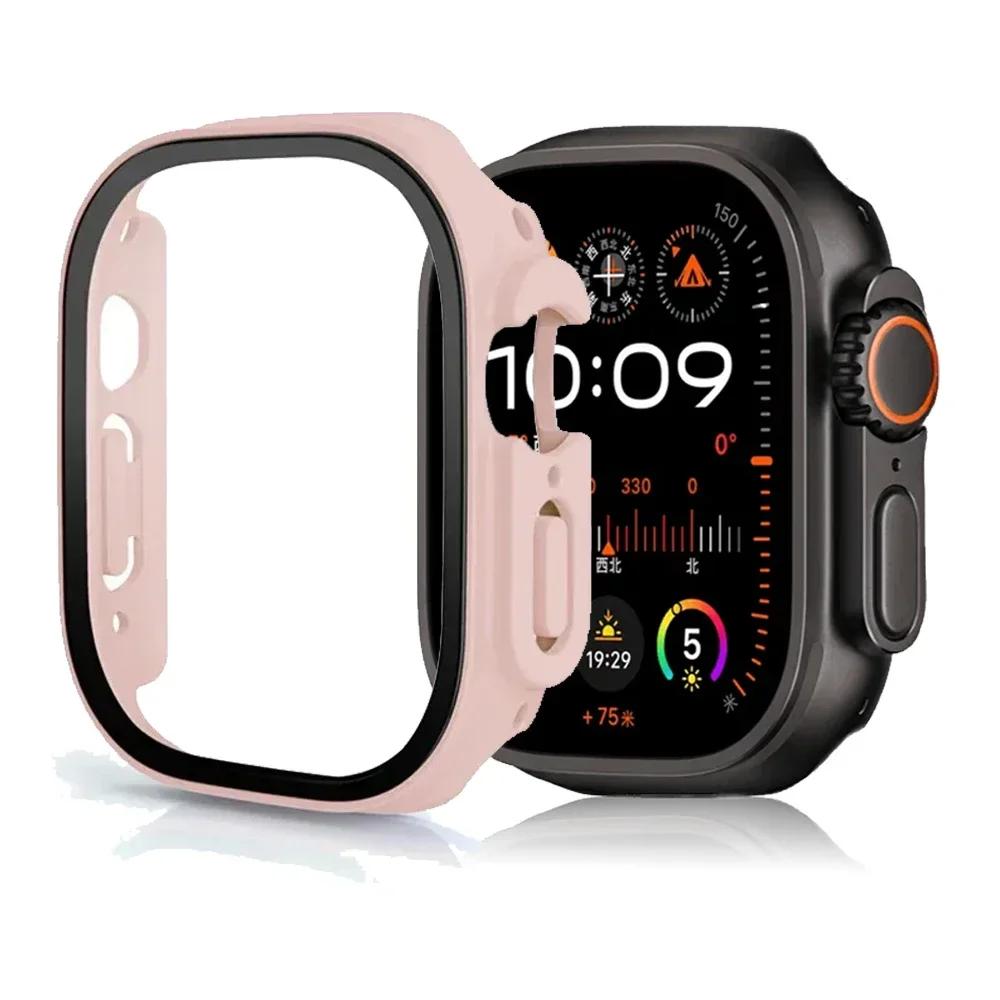 Tempered Glass+Cover For Apple Watch Ultra 3 2 1 49mm PC Bumper Screen Protector Case for iWatch Series Ultra 3 49mm Accessories