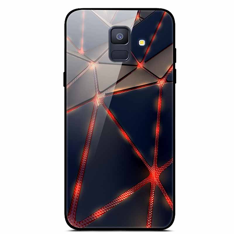 For Samsung Galaxy A8 Plus Cases A6 A7 2018 A8 2018 Tempered Glass Hard Back Cases For Samsung A6 Plus Covers Coque A7 A9 A8Plus