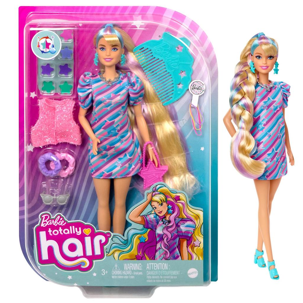 Barbie Totally Hair: Cute Styling Play with Super Long Hair [Dress-Up Doll] [Doll and Accessory Set] [Ages 3 and Up] HCM88