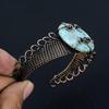 Larimar Bangle, Handmade Gemstone Bangle, 999 Copper Wire Wrapped Antique Jewelry, Gift For Love