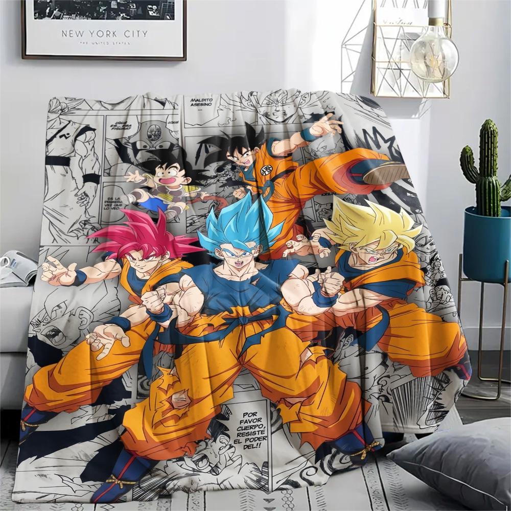 Dragon Ball Anime Flannel Blanket, Soft Warm Throw for Home Decor, Perfect Gift for Fans, Cozy Bedding for Sofa Bed Living Room